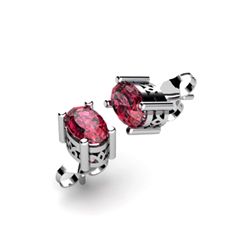 Garnet 1.10ctw Earring 14kt White Gold