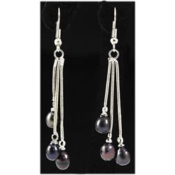 Natural 4.74g Freshwater Dangling Silver Earring