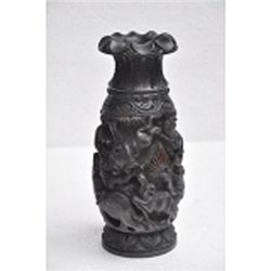 Dark Color Haldu Wood Flower Vase size 10in.x4.5in.