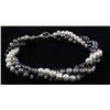 Image 1 : 153.1CTW 10" WHITE-BLACK RICE PEARL BRACELET METAL LOCK