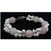 Image 1 : 137.21CTW 8" PETAL PINK FRESHWATER PEARL WITH CORAL BRA