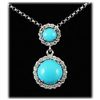 Image 1 : Genuine 1.87ctw Turguoise Diamond Necklace 14kt W/G
