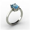 Aqua Marine 1.10 ctw Ring 14kt White Gold