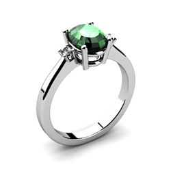 Emerald 1.26 ctw Diamond Ring 14kt White Gold