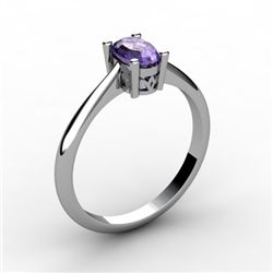 Tanzanite 0.48 ctw Ring 14kt White Gold