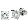 Image 1 : 3.00 ctw Princess cut Diamond Stud Earrings I-J, SI2