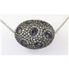 Image 1 : 56.ctw Bizarre Egg Shape Silver Necklace