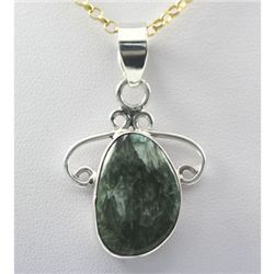 29.ctw Forest Green Silver Pendant