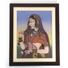 Image 1 : 24 1/2" x 30 1/2" Beautiful Indian Princess Painting