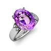Image 1 : Amethyst 6.50ctw& Diamond Ring 14kt White Gold