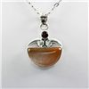 Image 1 : 32.ctw Rutile Qrtz & Garnet Silver Pendant