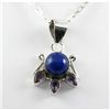 Image 1 : 26.ctw Lapis & Amethyst Silver Pendant
