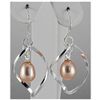 Image 1 : Natural 3.94g Pearl Spiral Dangling Silver Earring