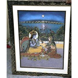 3D Indian Natural Gemstone Painting size 24in.x30in.