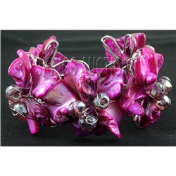 329.95CTW RASPBERRY SHERBET MOTHER OF PEARL BRACELET PH