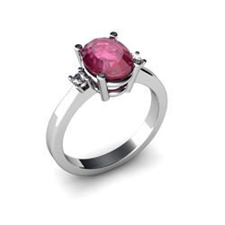 Ruby 2.20 ctw Diamond Ring 14kt White Gold