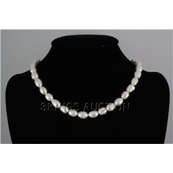 239.99CTW 18" WHITE FRESHWATER PEARL NECKLACE METAL LOC