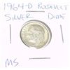 Image 1 : 1964-D ROOSEVELT SILVER DIME *RARE MS HIGH GRADE*!!