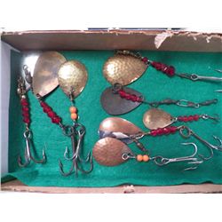 Vintage Red Beaded Fishing Lures