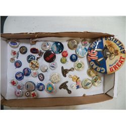 Box Red Cross Pins, LBJ Pin Backs, ECT