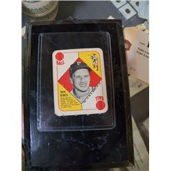 Ralph Kiner Baseball Card on Plaque