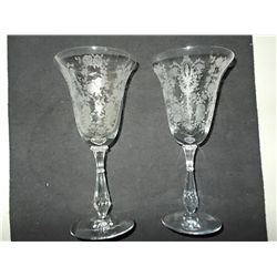 Crystal Etched Floral & Lace Pattern (10) Wine