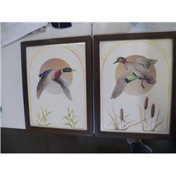 2-Ducks in Flight Prints signed Wheeler