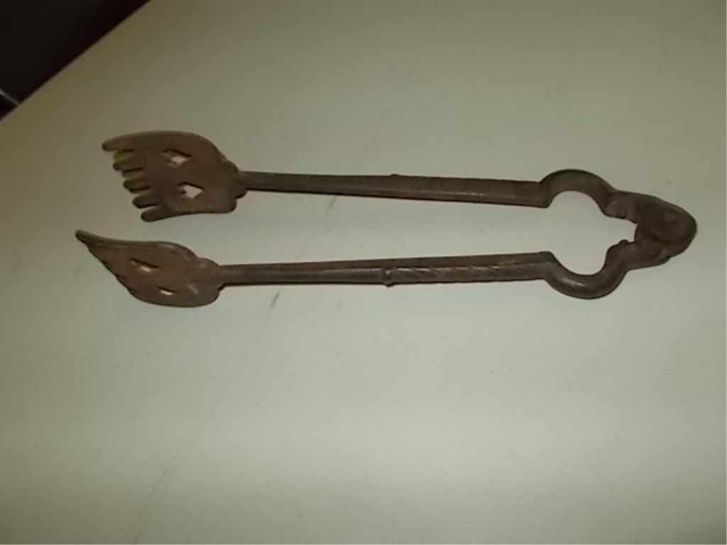 Vintage Cast Iron Coal Tongs