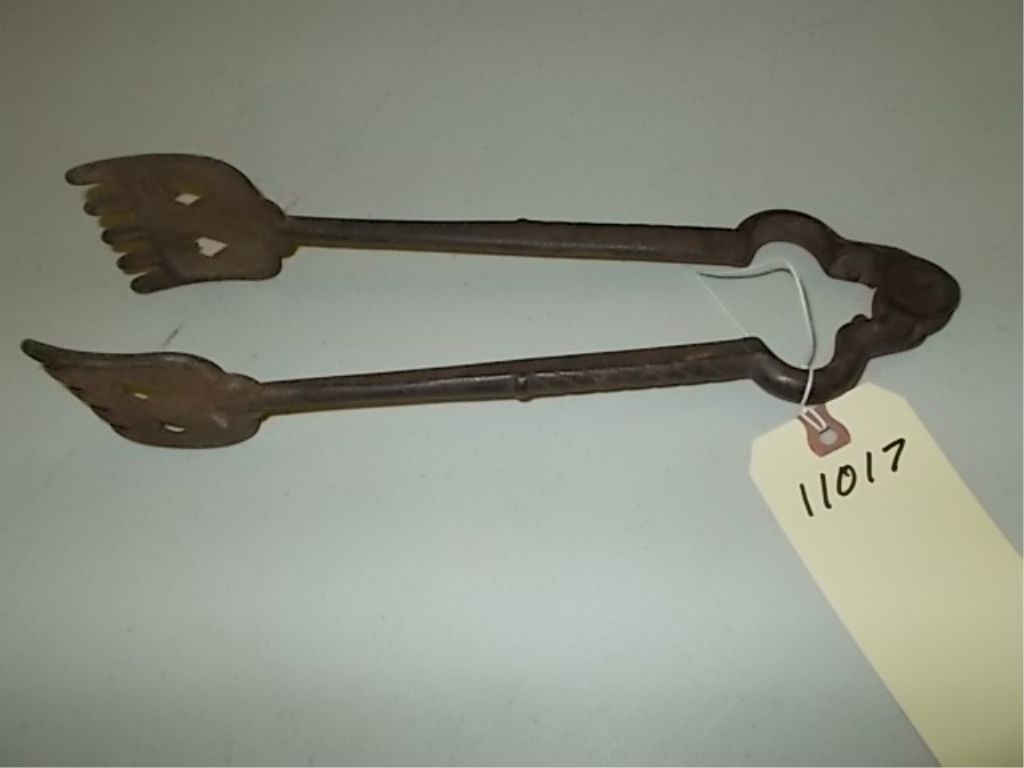 Vintage Cast Iron Coal Tongs