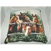 Image 3 : Pillow - 14” x 14” Western design 5 horse heads