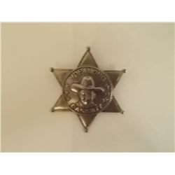 Hopalong Cassidy 2 1/4” 6 Pt. hand hammered badge