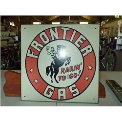 Frontier Gas approx. 10” x 10” metal