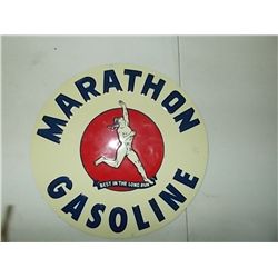 Round metal Marathon Gasoline  advertising sign
