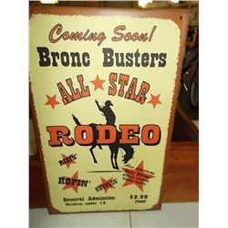 Bronc Busters All Star Rodeo 8” x 12 ½” metal