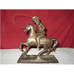 Metal Buffalo Bill Cody Statue on Horse