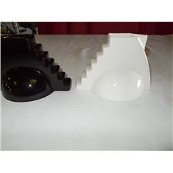 Two French Retro Art Deco Salins Studios Cream Pit