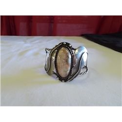 Navajo 2” Wide Sterling Silver Crazy Lace Agate