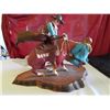 Image 3 : c1973 Hand Carved Wood Rodeo Cowboy Statue