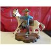 Image 1 : c1972 Hand Carved Wood Rodeo Cowboy Statue