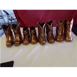 Four pair of Bronzed Children’S Cowboy Boots c1930