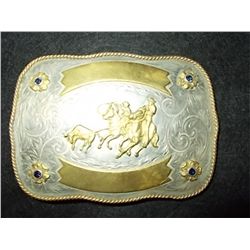 German silver Cowboy Belt Buckle