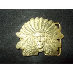 Indian Head Brass Belt Buckle