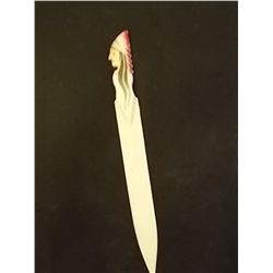 Antique Celluoid Letter Opener and Bookmark Indian Chief Head