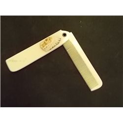 Antique Celluloid Pocket Comb with Detailed Indian Chief Head