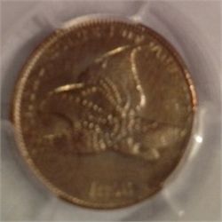 1858 FLYING EAGLE ONE CENT SMALL LETTERS, AU-58