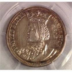 1893 RARE ISABELLA SILVER QUARTER, AU-58