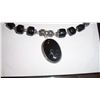 Image 2 : CUSTOM MADE STERLING SILVER ONYX NECKLACE WITH EARRINGS