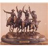 Image 1 : "COMING THRU THE RYE" by Frederic Remington, Bronze Sculpture. Size: 10" height, 12" length, 9.5" wi