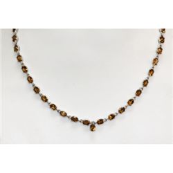 NATURAL 24.00 CTW CITRINE NECKLACE .925 STERLING SILVER