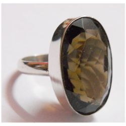 NATURAL 36.70 CTW SEMIPRECIOUS RING .925 STERLING SILVE